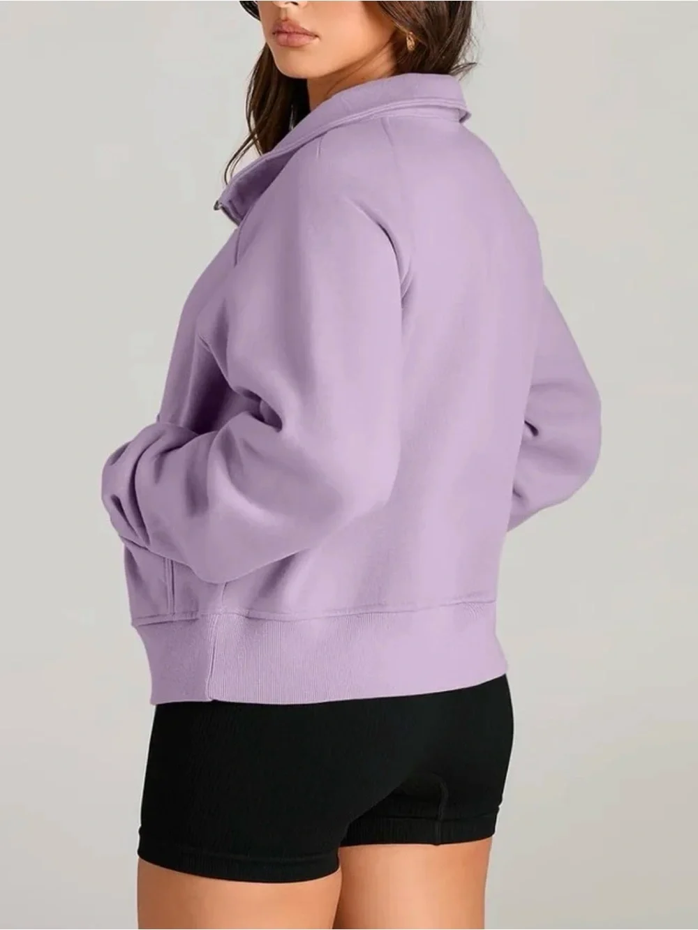 Lavender Half-Zip Pullover Hoodie - Unbranded